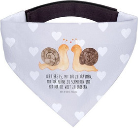 Produktbild von Mr. & Mrs. Panda Hundehalstuch Schnecken Liebe Grau Pastell