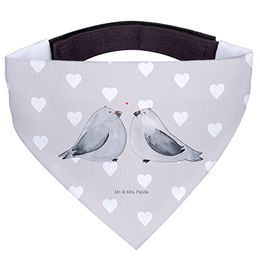 Mr. & Mrs. Panda Hundehalstuch Turteltauben Liebe Grau Pastell – Bild 1 von 5