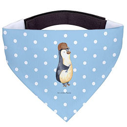 Mr. & Mrs. Panda Hundehalstuch "Wenn Papa es nicht reparieren kann" - Blau Pastell, Polyester, Handgefertigt – Bild 1 von 8