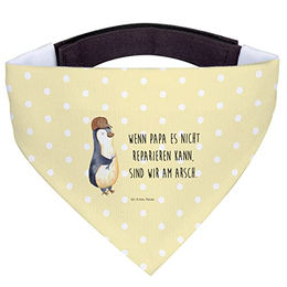 Mr. & Mrs. Panda Hundehalstuch "Wenn Papa es nicht reparieren kann" - Gelb Pastell – Bild 1 von 7