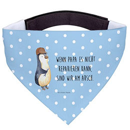 Mr. & Mrs. Panda Hundehalstuch "Wenn Papa es nicht reparieren kann, sind wir am Arsch" - Blau Pastell, Polyester – Bild 1 von 7