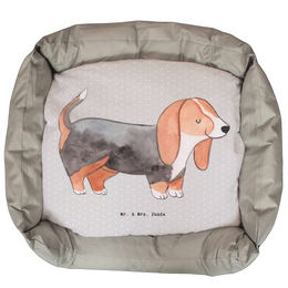 Mr. & Mrs. Panda Tierbett Basset Hound Lebensretter - Grau Pastell – Bild 1 von 7