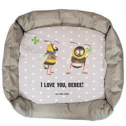 Mr. & Mrs. Panda Tierbett Bienen Paar - Grau Pastell – Bild 1 von 7