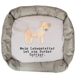 Mr. & Mrs. Panda Tierbett Border Terrier Lebensretter - Grau Pastell – Bild 1 von 7