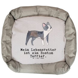 Mr. & Mrs. Panda Tierbett Boston Terrier Lebensretter - Grau Pastell – Bild 1 von 7