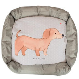 Mr. & Mrs. Panda Tierbett Dackel Kurzhaardackel Lebensretter - Grau Pastell – Bild 1 von 7