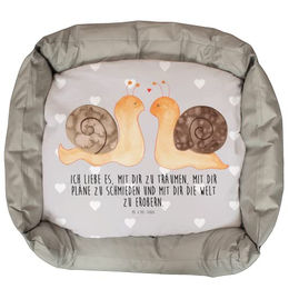 Produktbild von Mr. & Mrs. Panda Tierbett Schnecken Liebe - Grau Pastell
