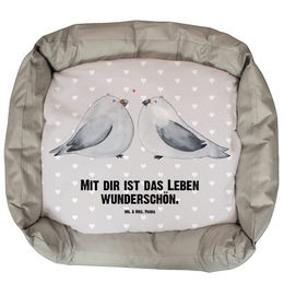 Mr. & Mrs. Panda Tierbett Turteltauben Liebe - Grau Pastell – Bild 1 von 7