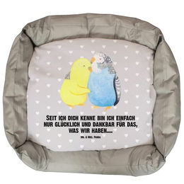 Mr. & Mrs. Panda Tierbett Wellensittich Liebe - Grau Pastell – Bild 1 von 7