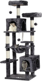 Produktbild von MSMASK Kratzbaum L Katzenbaum Stabil 160 cm mit 2 Plattformen, 2 Katzenhöhlen, 1 Hängematte, Sisalpfosten