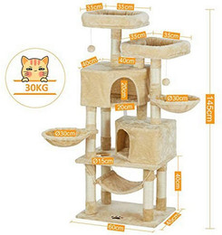 Produktbild von MSMASK Kratzbaum Sisal-Stämme mehrstöckig für große Katzen