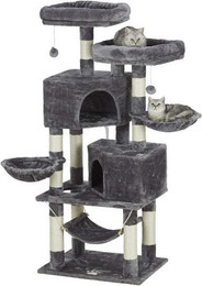Produktbild von MSMASK Kratzbaum Stabiler Katzenbaum mit 2 Höhlen und Sisal-Stämmen