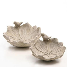 Produktbild von mucHome Vogeltränke Garten Vogeltränke Blume Beton 26 cm Futterstation Wassertränke