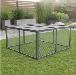 Produktbild von Mucola Freigehege Kleintierstall Freilauf Meerschweinchen Kaninchenstall Hasenkäfig, 120 x 120 cm, aufklappbarer Deckel, Edelstahlscharniere