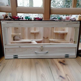 Produktbild von Mucola Hamsterkäfig 60x35x30cm Nagerkäfig Holzstall Kleintiergehege