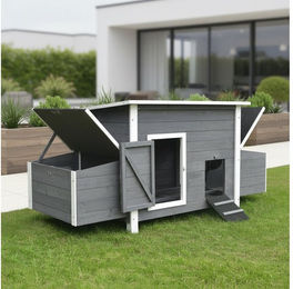 Mucola Hühnerstall Kleintierstall Hühnerhaus Geflügelstall Hühnervoliere 2 Eiablagen, 2 Nestboxen (von außen zugänglich), 4 Nistplätze, 2 Sitzstangen – Bild 1 von 5