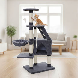 Produktbild von Mucola Kratzbaum Katzenkratzbaum 120 cm Anthrazit mit Spielmaus und Spielseil