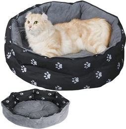 Produktbild von Mucola Tierbett Katzenbett Hundebett Ø60cm Schwarz mit Wendekissen