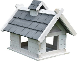 Produktbild von Mucola Vogelhaus Vogelvilla Grau Weiß aus Holz