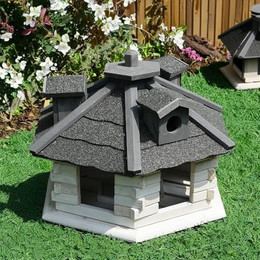 Produktbild von Mucola Vogelhaus XXL 48 cm mit Futterspender und Bitumschindeln