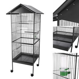 Produktbild von Mucola Vogelkäfig Vogelvoliere Metall mit Rollen und Bodenschutzgitter