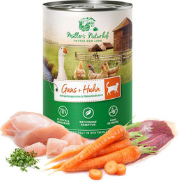 Produktbild von Müller’s Naturhof Gans und Huhn Nassfutter für Katzen - 6 x 400 g