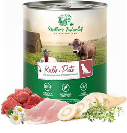 Produktbild von Müller’s Naturhof Kalb und Pute Nassfutter - 6 x 800 g