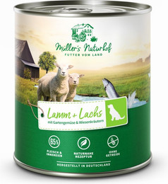 Produktbild von Müller’s Naturhof Lamm und Lachs Hundefutter - 6 x 800 g