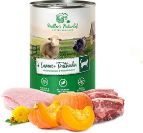 Produktbild von Müller’s Naturhof Lamm und Truthahn Nassfutter für Katzen - 6 x 400 g