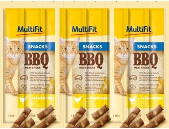 Produktbild von MultiFit BBQ Meat Sticks Hähnchen - 7 x 8 g