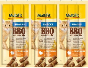 Produktbild von MultiFit BBQ Meat Sticks Truthahn - 7 x 5 g