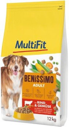 Produktbild von MultiFit Benissimo Trockenfutter Hund Adult mit Rind & Gemüse - 12 kg
