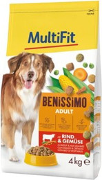 Produktbild von MultiFit Benissimo Trockenfutter Hund Adult, mit Rind & Gemüse 4 kg