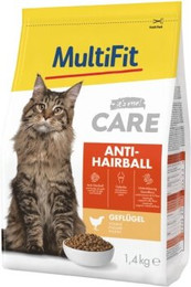 Produktbild von MultiFit Care Trockenfutter Katze Adult Anti Hairball mit Huhn - 2 x 1,4 kg
