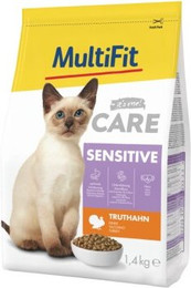 Produktbild von MultiFit Care Trockenfutter Katze Adult Sensitive Truthahn - 2 x 1,4 kg