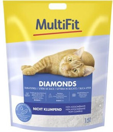 Produktbild von MultiFit diamonds Katzenstreu Silikat 15 l - 15 l