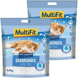 Produktbild von MultiFit diamonds Katzenstreu Silikat 2x15 l - 2 x 15 l