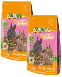 Produktbild von MultiFit für Zwergkaninchen mit Karotte - 2 x 2,5 kg