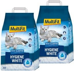 Produktbild von MultiFit Hygiene White Mineralstreu - 2 x 20 l