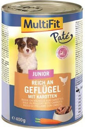 Produktbild von MultiFit Junior Pate Geflügel und Karotten - 24 x 400 g