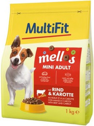 Produktbild von MultiFit Mellos Trockenfutter Hund Adult Mini Rind und Karotten - 1 kg
