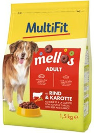 Produktbild von MultiFit Mellos Trockenfutter Hund Adult Rind und Karotten - 1,5 kg
