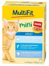 MultiFit Mini Nassfutter Katze Adult, Multipack Sauce 6x50 g Fisch – Bild 1 von 2