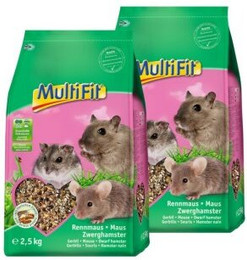 Produktbild von MultiFit Nagerfutter für Maus, Rennmaus und Zwerghamster - 2 x 2,5 kg