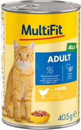 Produktbild von MultiFit Nassfutter Katze Adult in Gelee Huhn - 12 x 405 g