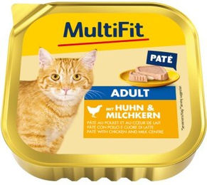 MultiFit Nassfutter Katze Adult Paté mit Huhn und Milchkern - 16 x 100 g – Bild 1 von 2