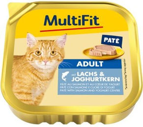 MultiFit Nassfutter Katze Adult Paté mit Lachs und Joghurtkern - 16 x 100 g – Bild 1 von 2