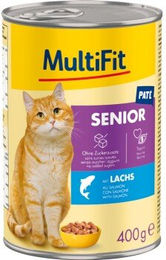 Produktbild von MultiFit Nassfutter Katze Senior Paté mit Lachs - 6 x 400 g