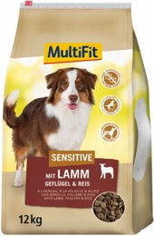 Produktbild von MultiFit Sensitive Adult mit Lamm, Geflügel und Reis - 12 kg