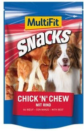 Produktbild von MultiFit Snacks Chick'n chew mit Rind 2x100 g